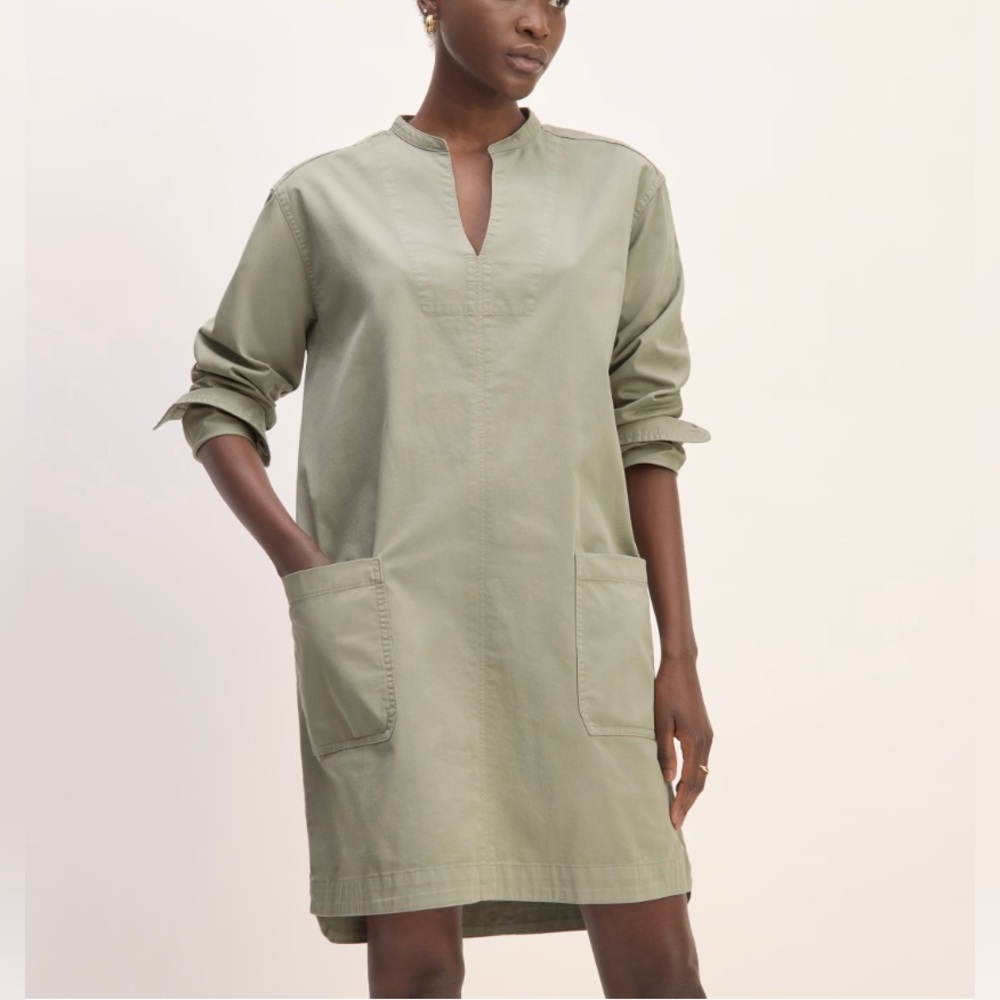 Everlane Olive Green Utility Dress with Pockets